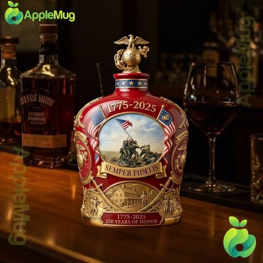 Marine Corps Semper Fidelis 1775-2025 250 Years Of Honor Whiskey Bottle