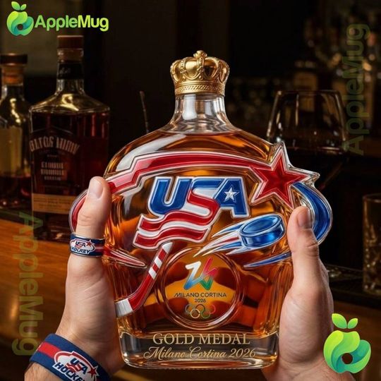 Milano Cortina 2026 USA Hockey Gold Medal Whiskey Bottle