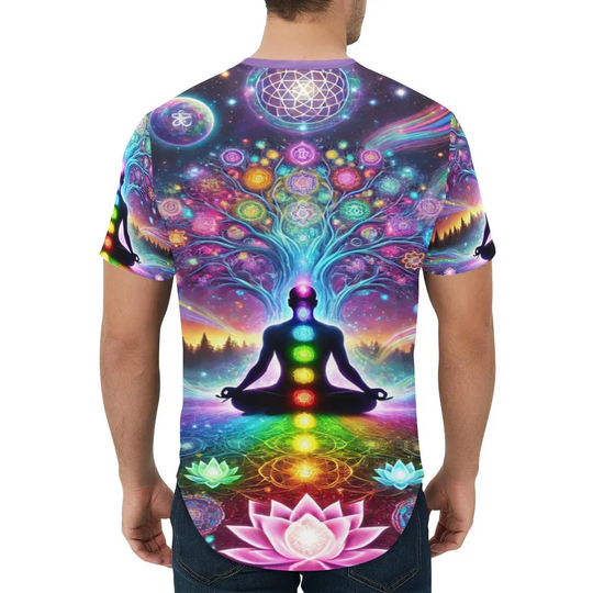 Explore All-Over Print Curved Hem T-Shirts