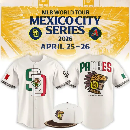 Discover HOT NEW ITEM! San Diego Padres MLB Mexico City Series 2026 Baseball Jersey