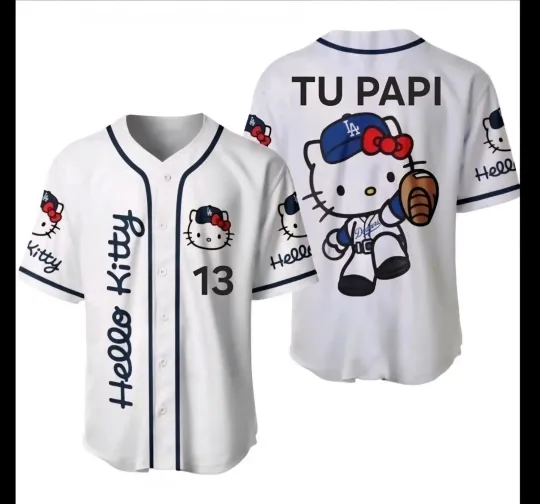 Discover Hello Kittty White Baseball Jersey