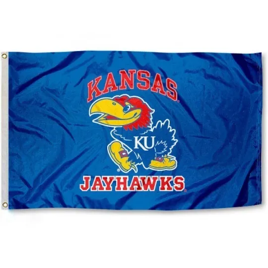 Discover Kansas Jayhawks  House Flag Banner Full Color Both Sides