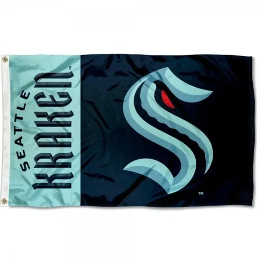 Discover Seattle Kraken  Flag Banner Full Color Double-Sided House Flag