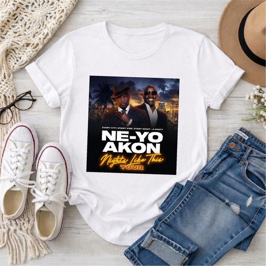 Discover Ne-Yo Akon Nights Like This Tour 2026 T-Shirt, R&B Concert Tee UK, Hip Hop Music Shirt, Fan Gift Tee