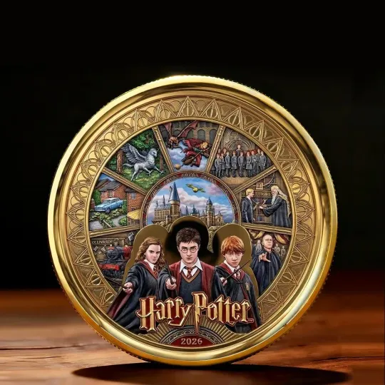2026 Harry Potter Gold Commemorative Coin Hogwarts Castle Wizarding World Gift