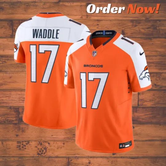 Discover Jaylen Waddle #17 Broncos Orange Alternate 2026 Football Jersey