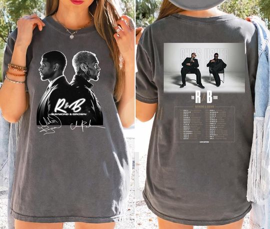 Discover Usher Raymond and Chris Brown Tour 2026 T-Shirt, R&B Tour Chris Brown Usher Raymond T-Shirt, Concert Double Sided Tee