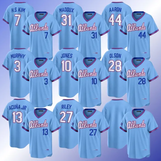 Custom Men's/Youth Braves Powder Blue 2026 City Connect Football Jersey