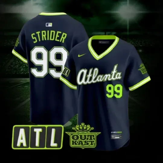 Discover Spencer Strider #99 Braves Atlien 2026 City Connect Stitched Jersey All Sizes