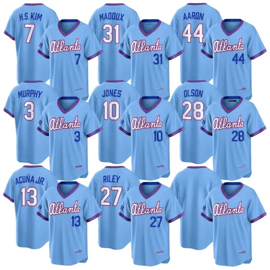 Discover Custom Aldult/Youth Braves Powder Blue 2026 City Connect Stitched Jersey S-6XL