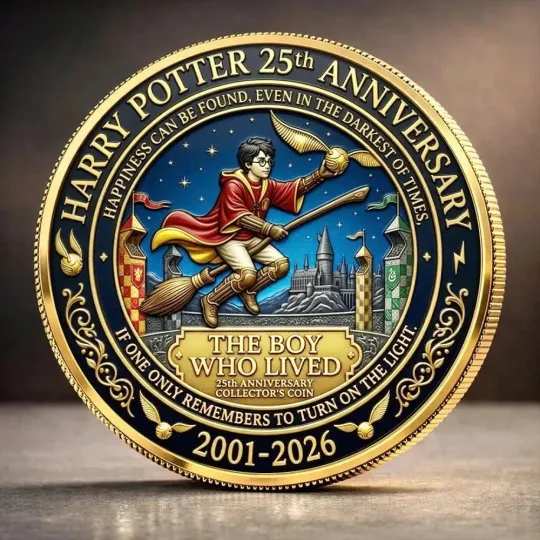 Discover Harry Potter 25th Anniversary Coin The Boy Who Lived Golden Snitch Hogwarts Meta