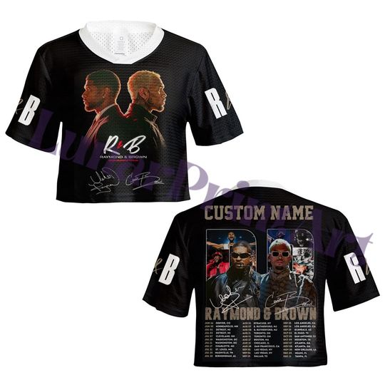 Discover Chris Brown Usher R&B Tour Crop Top Mesh Baseball Jersey