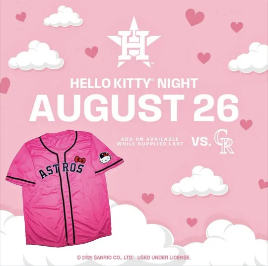 Houston Astros Hello Kitty Night Jersey Large