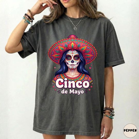 Discover Floral Cinco De Mayo Shirt: Mexican Fiesta Tee, Taco Tuesday T-Shirt