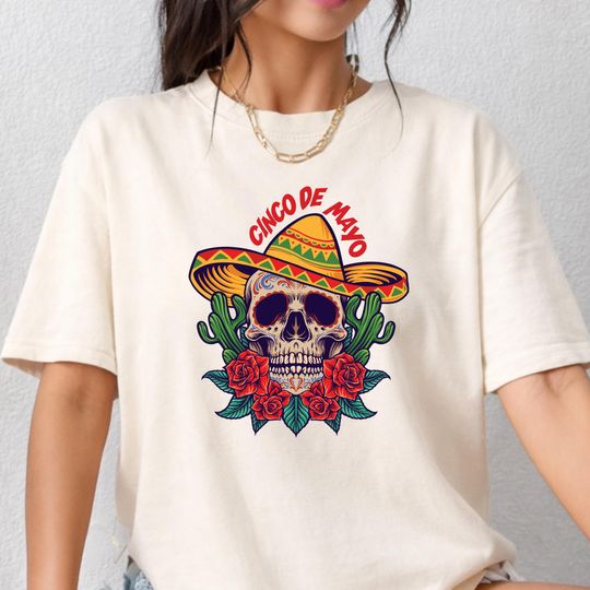 Discover Cinco De Mayo Skeleton Shirt, Mexican Fiesta Party T-Shirt, Cinco De Mayo Outfit, Gift for Mexican