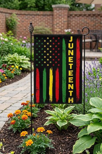 Discover Juneteenth Garden Flag, Pan African Colors Yard Decor, Black Pride Outdoor Flag, Freedom Day Patriotic Flag