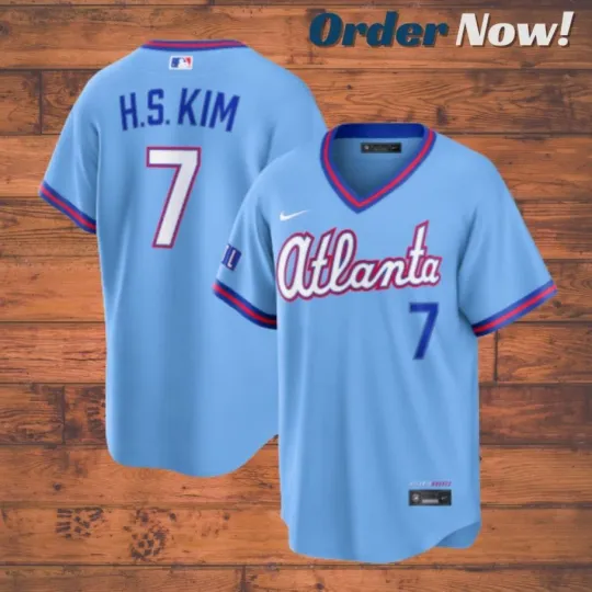 Discover Ha-Seong Kim #7 Braves Powder Blue 2026 City Conn 100% Stitched Jersey ALL SIZES
