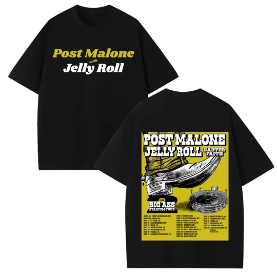 Discover Post Malone Jelly Roll The Big Ass Stadium Tour 2026 Part 2 T Shirt