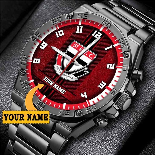 Discover AFL St Kilda Saints Custom Name Special Edition SteelStorm Watch