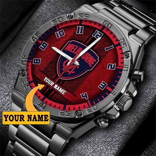 Discover AFL Melbourne Demons Custom Name Special Edition SteelStorm Watch
