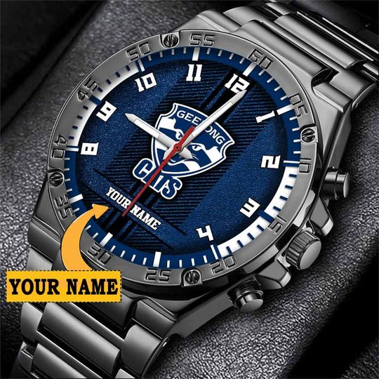 Discover AFL Geelong Cats Custom Name Special Edition SteelStorm Watch