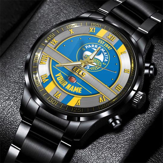 Discover NRL Parramatta Eels Custom Name Gift For Fans Steel Watch