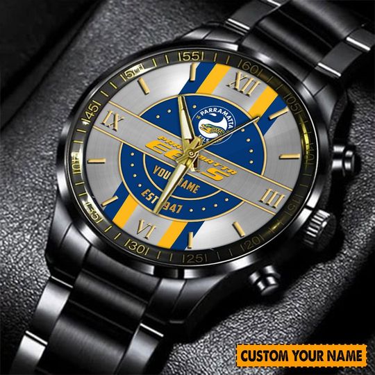 Discover NRL Parramatta Eels Custom Name Edition For Fans Steel Watch