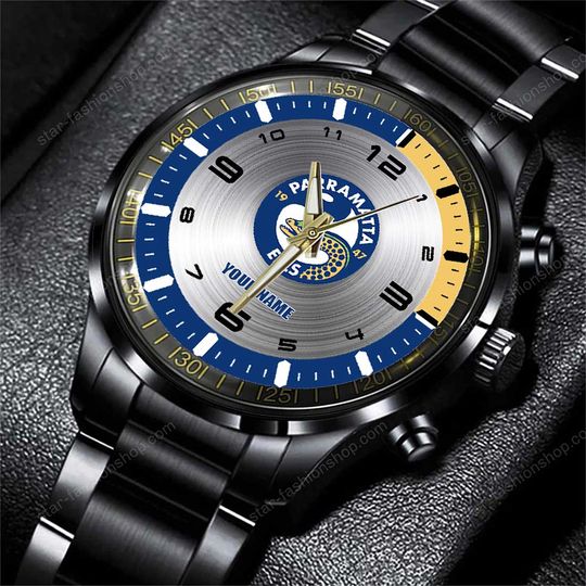 Discover NRL Parramatta Eels Custom Name Steel Watch