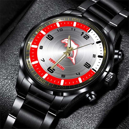 Discover NRL Dolphins Custom Name Steel Watch