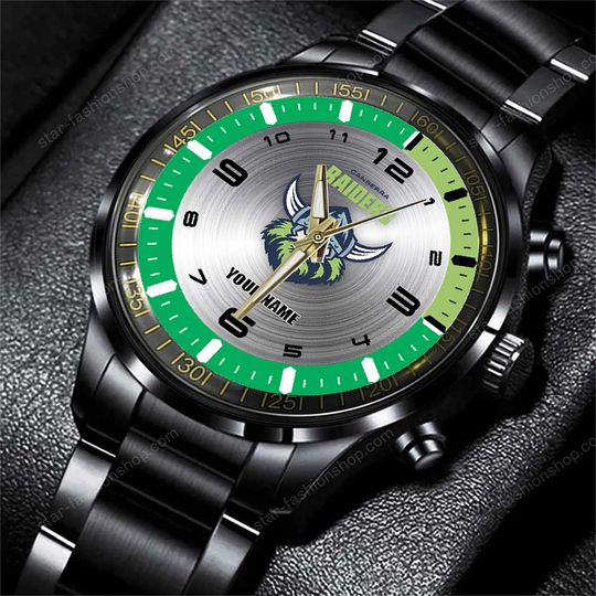 Discover NRL Canberra Raiders Custom Name Steel Watch