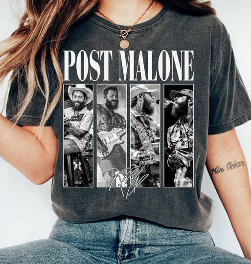 Discover Post Malone Western Vintage Shirt, Cowboy Music Tee, Retro Country Fan T-Shirt