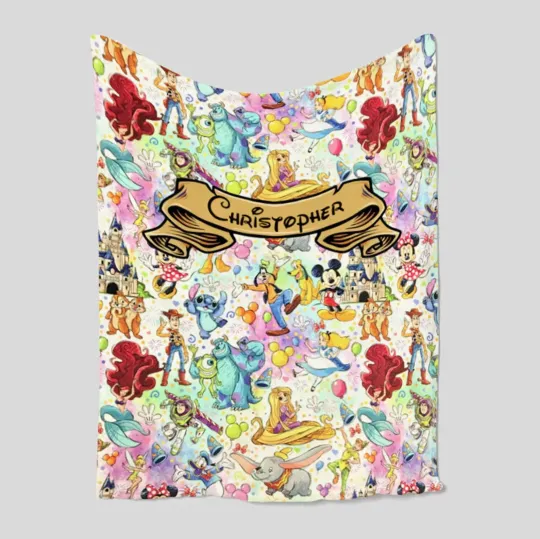 Discover Custom Cartoon Friends Fleece Blanket, Birthday Gift