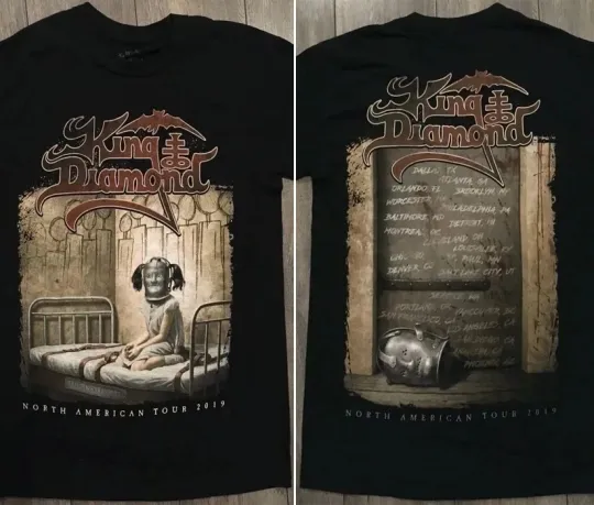 King Diamond North America Tour 2019 Double Sided Black Unisex T-Shirt