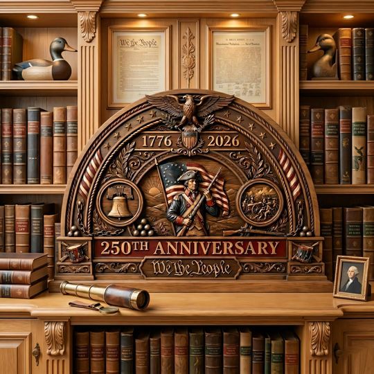 Discover USA 250th Anniversary Wooden Block, We The People 250 Years America Sign, 1776-2026 USA Flag Shelf Decoration, USA 250 Years Patriotic Gift