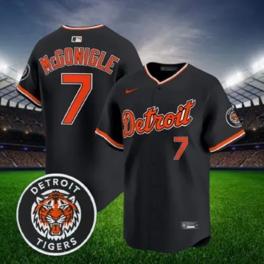 Discover Kevin McGonigle #7 Tigers Black Alternate Jersey