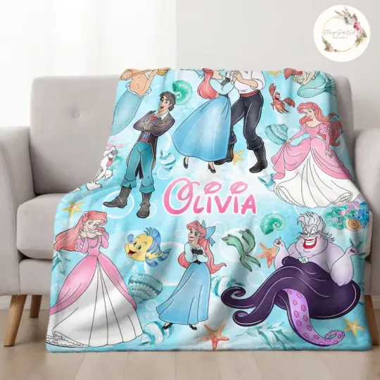 Discover Personalized Ocean Mermaid Princess Fleece Blanket for Home & Living