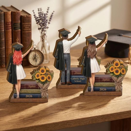 Discover Graduation Wooden Block 2026 Personalized, Custom Name Keepsake, Class of 2026 Gift