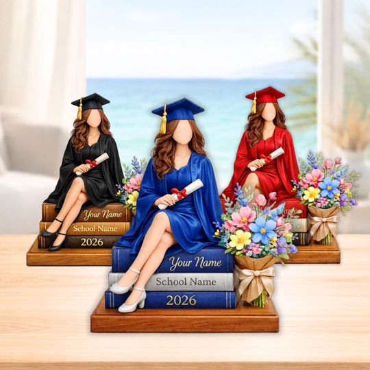 Discover Personalized Graduation Wooden Block, Custom Name Decor Graduation Gifts For Her, Class of 2026 Keepsake, Sign Wood Art