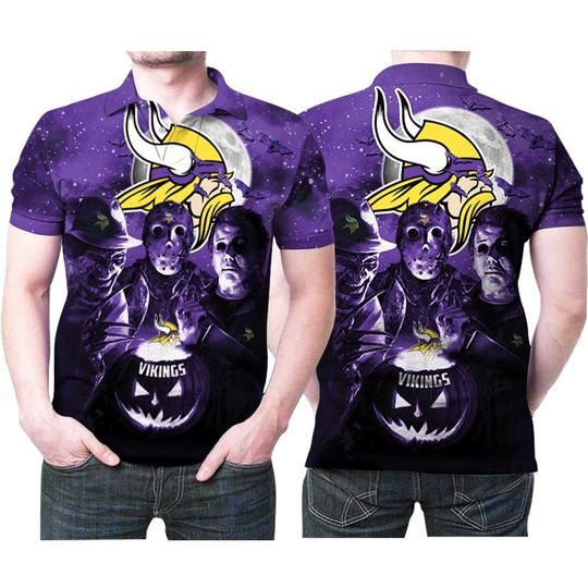Discover football Minnesota Vikings Jason Voorhees Halloween Polo Shirt