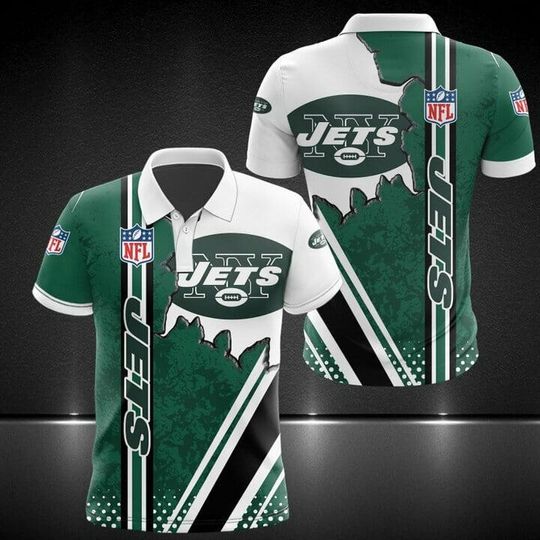 Discover football New York Jets Green White Polo Shirt