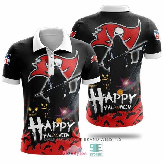 Discover football Tampa Bay Buccaneers Black Halloween Polo Shirt