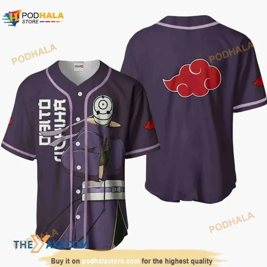 Obito Uchiha Akatsuki Narutoo Anime 3D Baseball Jersey Shirt