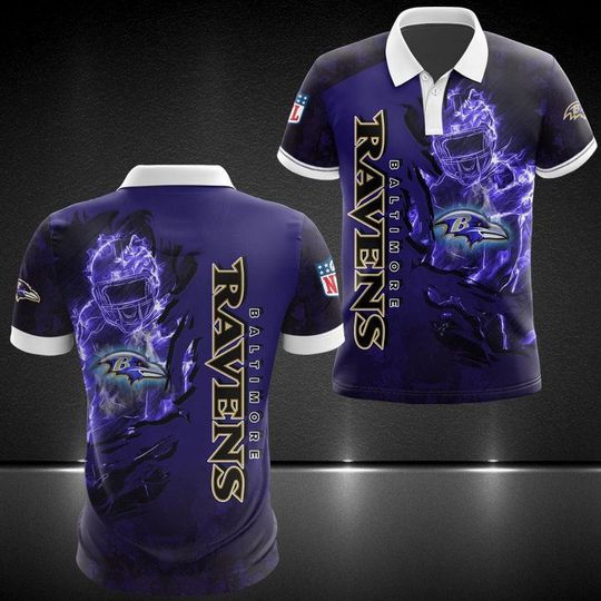 Discover football Baltimore Ravens Purple Camo Polo Shirt