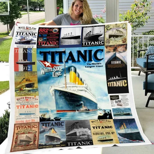 Discover Vintage Maritime Theme Flannel Blanket Ocean Gift