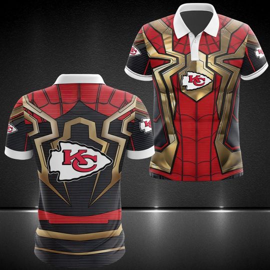 Discover football Kansas City Chiefs Red Spider Man Polo Shirt