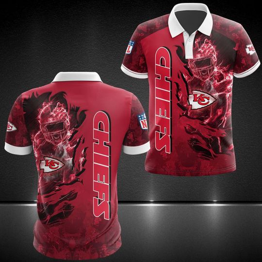 football Kansas City Chiefss Red Camo Polo Shirt