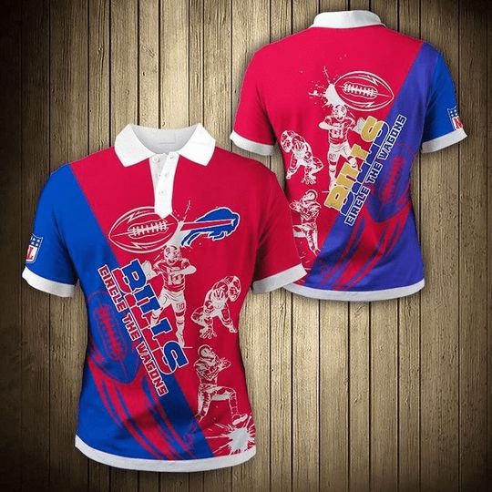 Discover football Buffalo Bills Royal Blue Red Polo Shirt