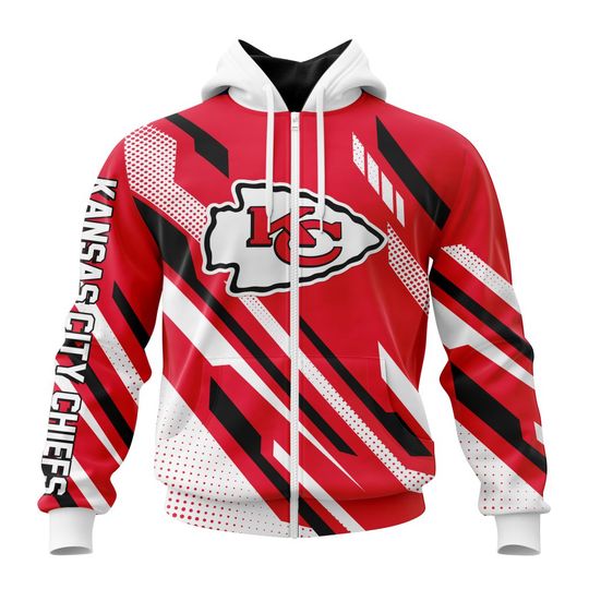 Discover football Kansas City Chiefs Custom Name Number MotoCross Concept Zip Up Hoodie
