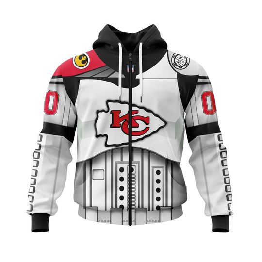 Discover football Kansas City Chiefs Custom Name Number Star Wars Zip Up Hoodie
