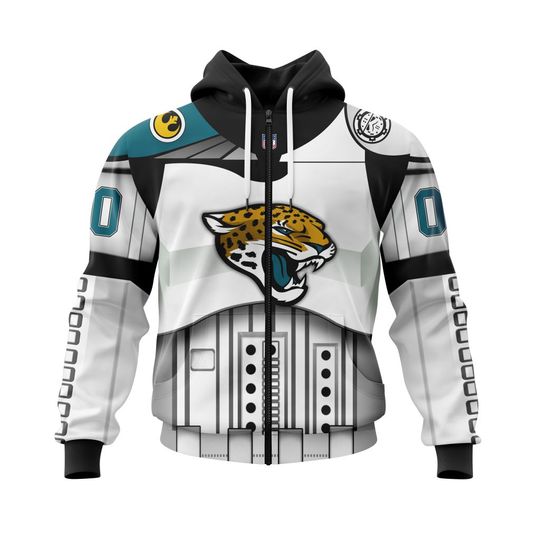 football Jacksonville Jaguars Custom Name Number Star Wars Zip Up Hoodie